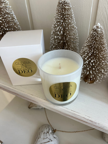 Christmas 2023 - Gloria In Excelsis Deo - Medium White Candle