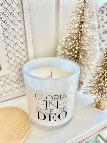 Christmas 2023 - Gloria In Excelsis Deo - Large White Candle