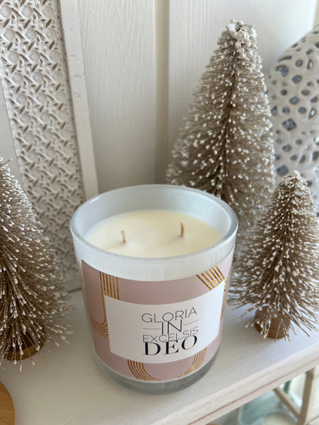 Christmas 2023 - Gloria In Excelsis Deo - JOY - XL White Candle